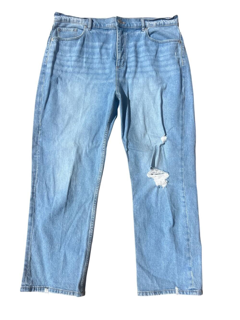 LOFT Women's Light Wash High Waist Straight Cropped Jeans Size 14